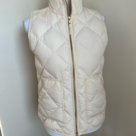 J. Crew Quilted Women's Vest in Cream Color XS - Picture 5 of 12